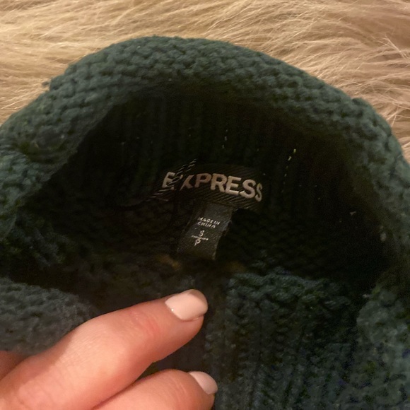 Forest green cowl neck Express long sleeved sweater - Picture 5 of 6
